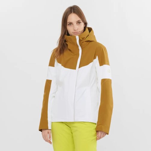 White / Brown Salomon Speed Women's Insulated Jackets | IE AT9631